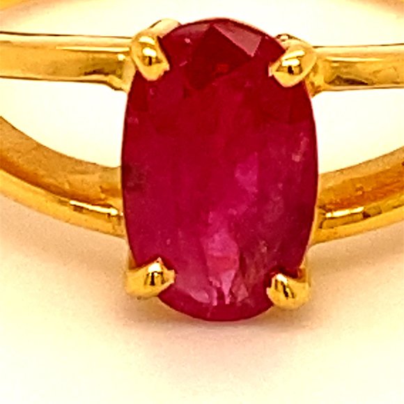 Tajik Ruby 1.45ct Solid 18K Yellow Gold Ring - Picture 6 of 6